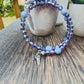 Handmade Deep Purple Austrian Crystal Goddess & Feather Bracelet