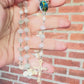 Handmade Pale Green Swarovski and Green Tourmaline Rosary St Patrick Rosary