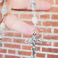 Handmade Botswana Agate and Swarovski Pearl Wire Wrapped, Blessed Mother Rosary