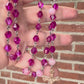 Handmade Fuschia Swarovski Crystal and Pink Tourmaline Rosary