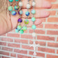 Handmade Colorful Agate Purple & Blue and Swarovski Crystal, Holy Family Rosary