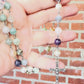 Handmade Natural Fluorite Beaded Rosary with Swarovski Pearl Our Father Beads; Holy Family Rosary